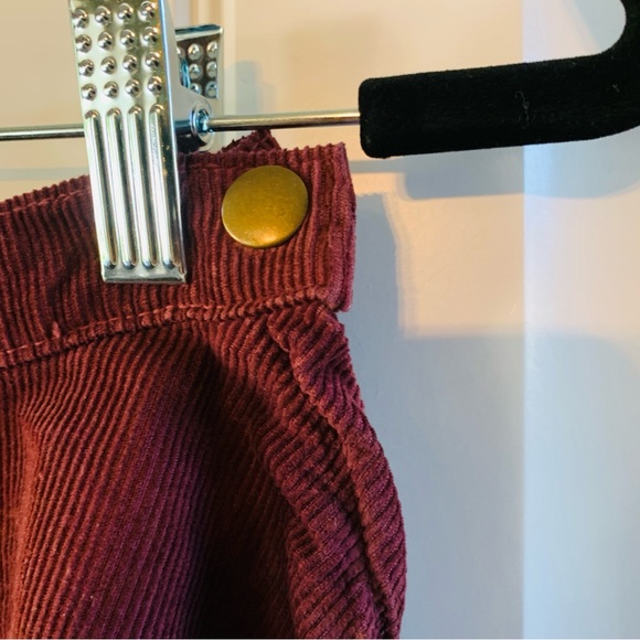 American Apparel Maroon Corduroy Twirl Circle Cotton Skater Mini Skirt | Medium - Picture 5 of 7